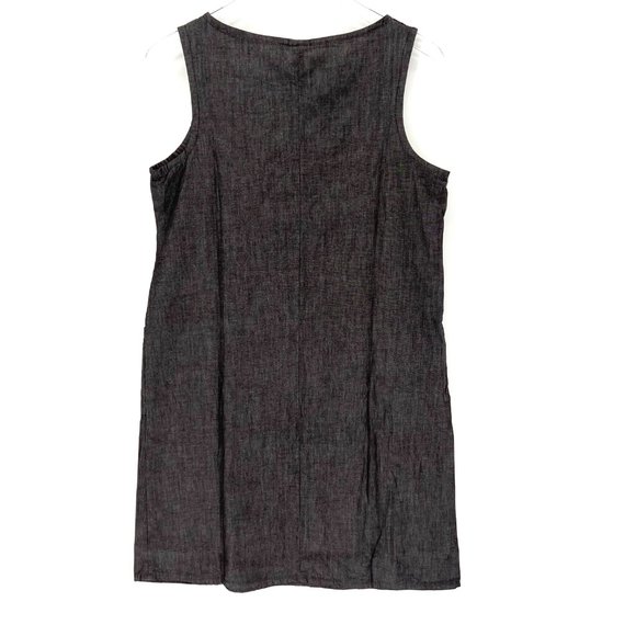 Abrazo Style Handmade 100% Cotton Floral Embroidered Size XS Shift Dress Gray - Picture 5 of 8